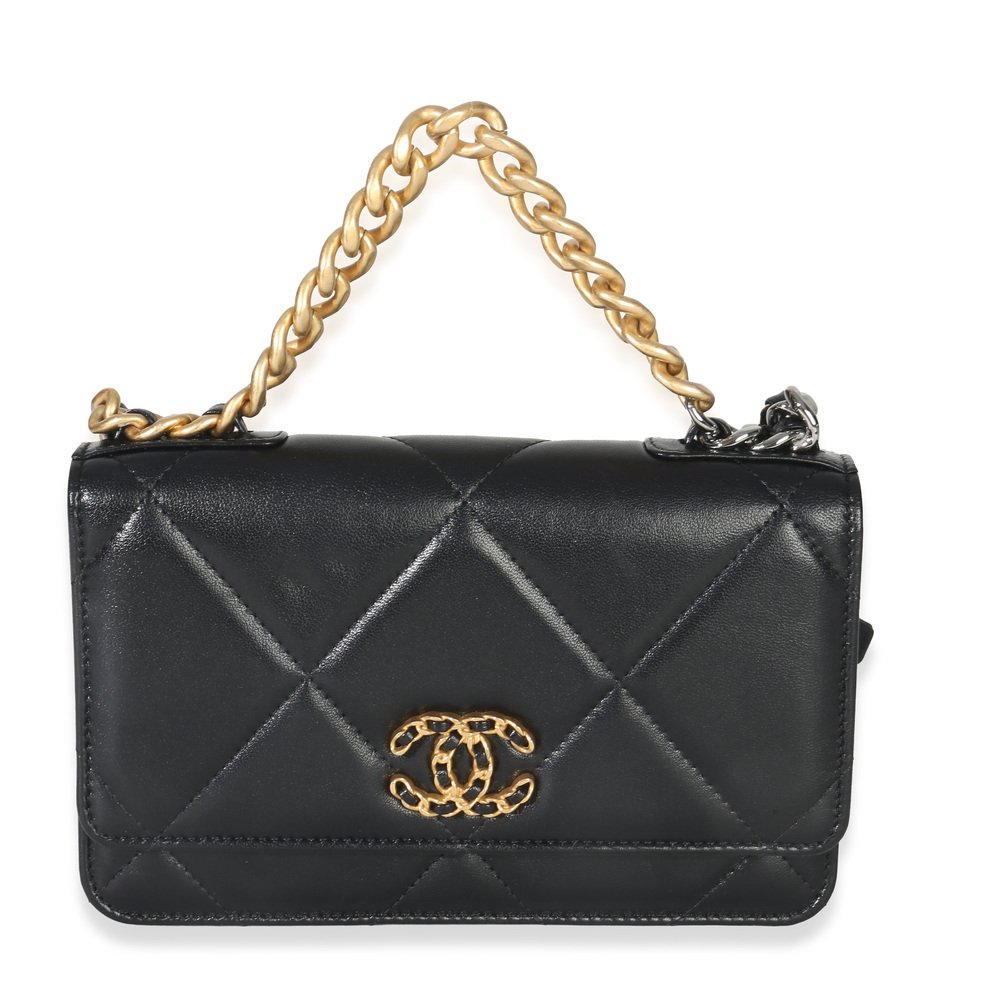 Chanel Black Quilted Lambskin Chanel 19 Wallet On Chain